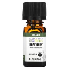 Aura Cacia, Pure Essential Oil, Organic Rosemary, 0.25 fl oz (7.4 ml)