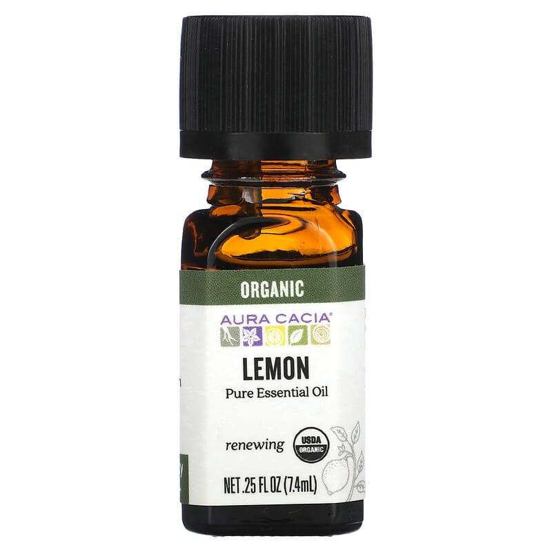 AURA CACIA ORGANIC LEMON ESSENTIAL OIL 0.25 FL. OZ. AURA CACIA ORGANIC LEMON ESSENTIAL OIL 0.25 FL. OZ.