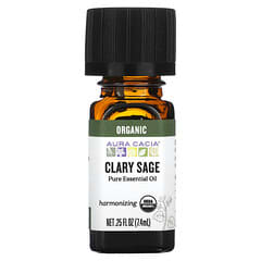 Aura Cacia, Pure Essential Oil, Organic Clary Sage, .25 fl oz (7.4 ml)