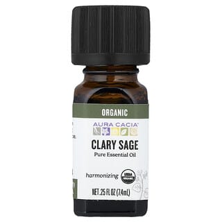 Aura Cacia, Ulei esențial pur, salvie organică, 0,25 fl oz (7,4 ml)