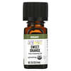 Pure Essential Oil, Organic Sweet Orange, 0.25 fl oz (7.4 ml)