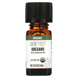 Aura Cacia, Pure Essential Oil, Organic Oregano, 0.25 fl oz (7.4 ml)