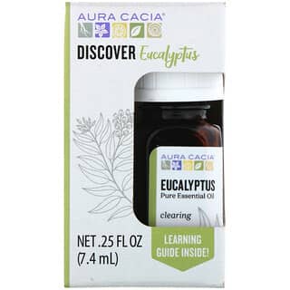 Aura Cacia, Discover Eucalyptus, чистое эфирное масло, 7,4 мл (0,25 жидк. Унции)