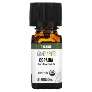 Aura Cacia, Aceite esencial puro, Copaiba orgánica, 7,4 ml (0,25 oz. líq.)