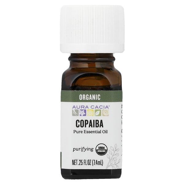 Aura Cacia, 순수 에센셜 오일, 유기농 코파이바, 7.4ml(0.25fl oz)