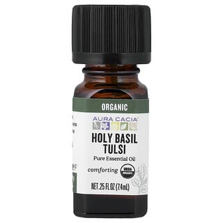 Aura Cacia, Aceite esencial puro, Albahaca morada tulsí orgánica, 7,4 ml (0,25 oz. líq.)