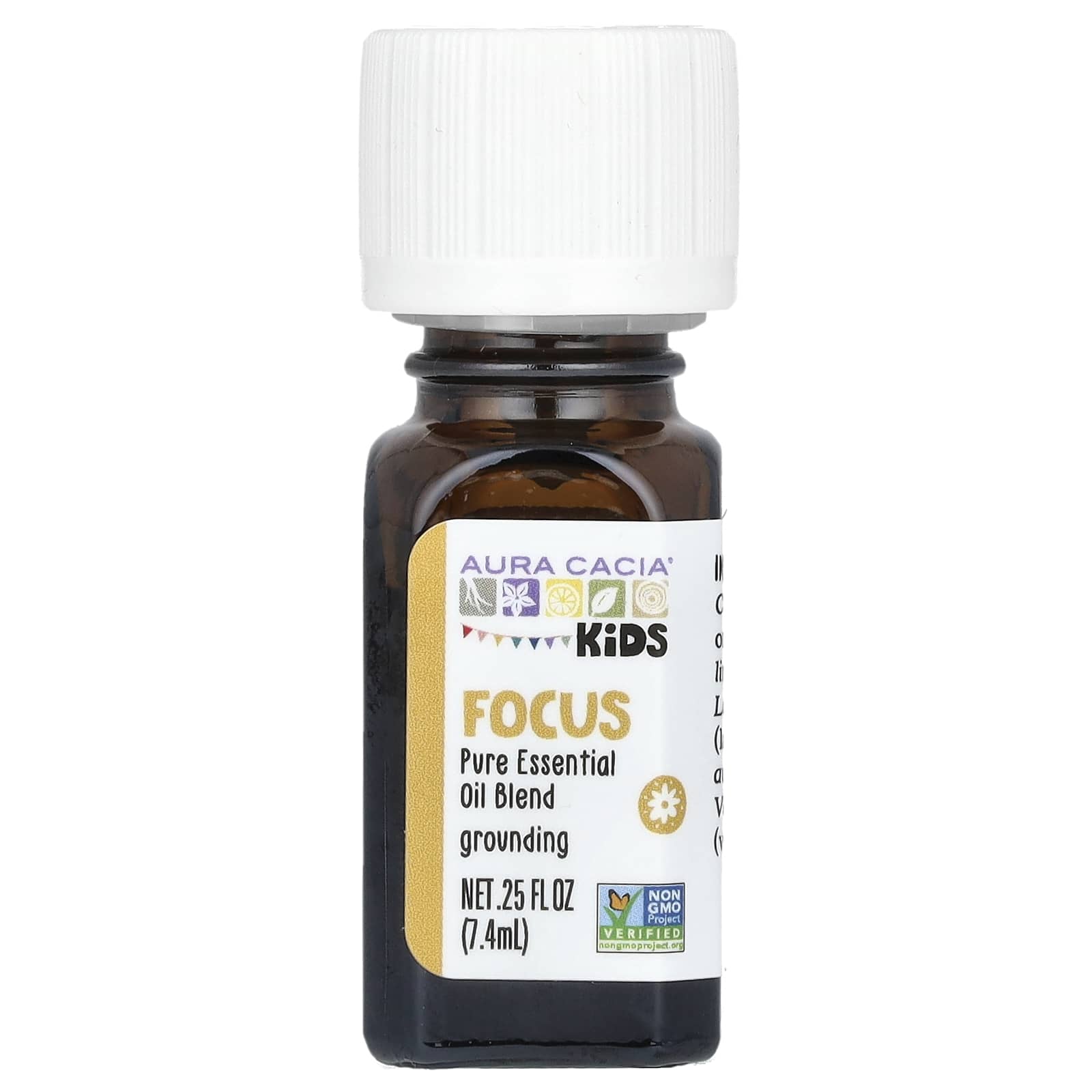 子ども向け、ピュアエッセンシャルオイルブレンド、フォーカス、7.4ml