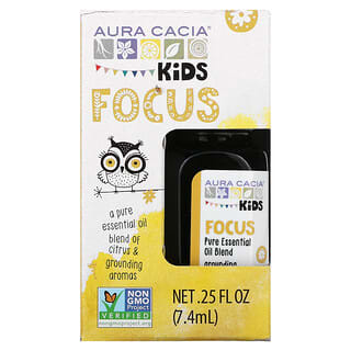 Aura Cacia, Kids, Pure Essential Oil Blend, Focus, 0.25 fl oz (7.4 ml)