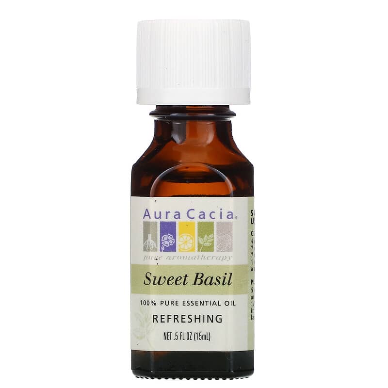 100 Pure Essential Oil Sweet Basil .5 fl oz 15 ml