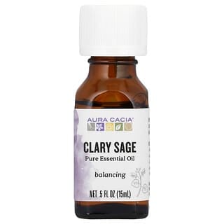 Aura Cacia, 100% aceites esenciales puros, Salvia Clary, equilibrantes,.5 oz fluidas (15 ml)