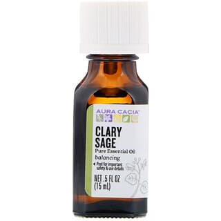 Aura Cacia, 100% aceites esenciales puros, Salvia Clary, equilibrantes,.5 oz fluidas (15 ml)