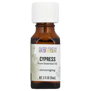 Aura Cacia, 100% 순수 에센셜 오일, Cypress, 15ml(0.5fl oz)