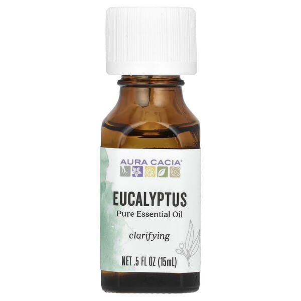 Aura Cacia, 순수 에센셜 오일, 유칼립투스, 15ml(0.5fl oz)