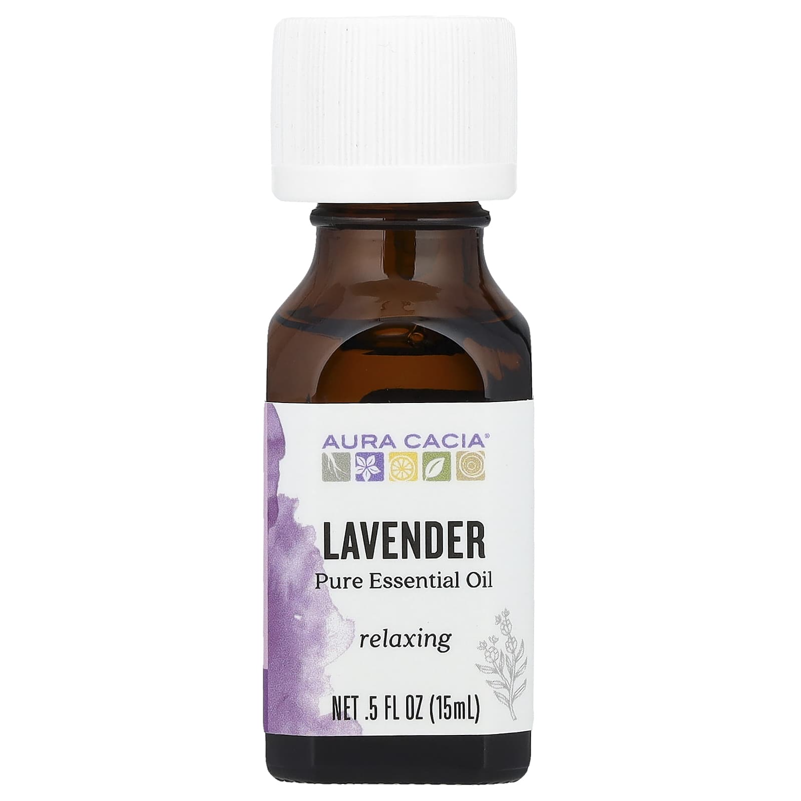 100% 純正エッセンシャルオイル、ラベンダー、.5 液オンス (15 ml)