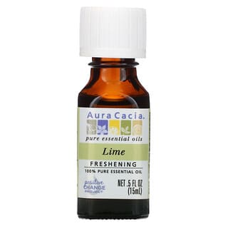 Aura Cacia, 全精油，莱姆精油，0.5 液量盎司（15 毫升）