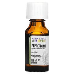 Aura Cacia, Pure Essential Oil, Peppermint, 0.5 fl oz (15 ml)