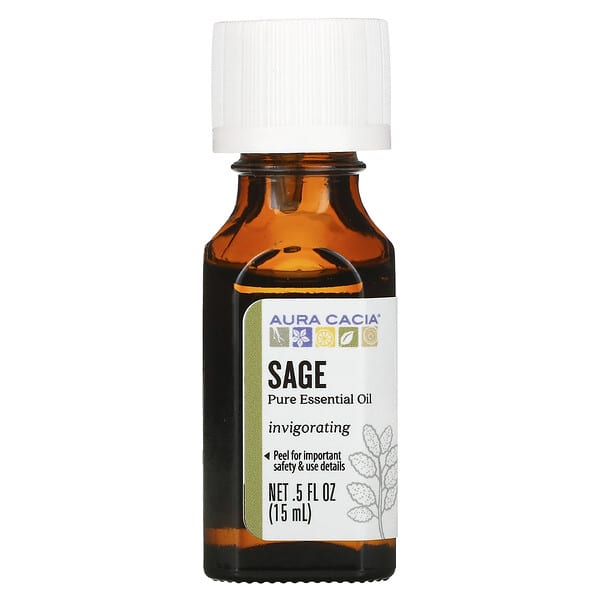 Aura Cacia, Pure Essential Oil, Sage, 0.5 fl oz (15 ml)