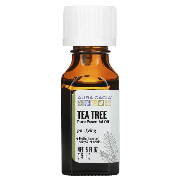 Aura Cacia, 純精油，茶樹，0.5 液量盎司（15 毫升）