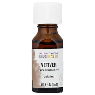 Aura Cacia, Pure Essential Oil, Vetiver, 0.5 fl oz (15 ml)