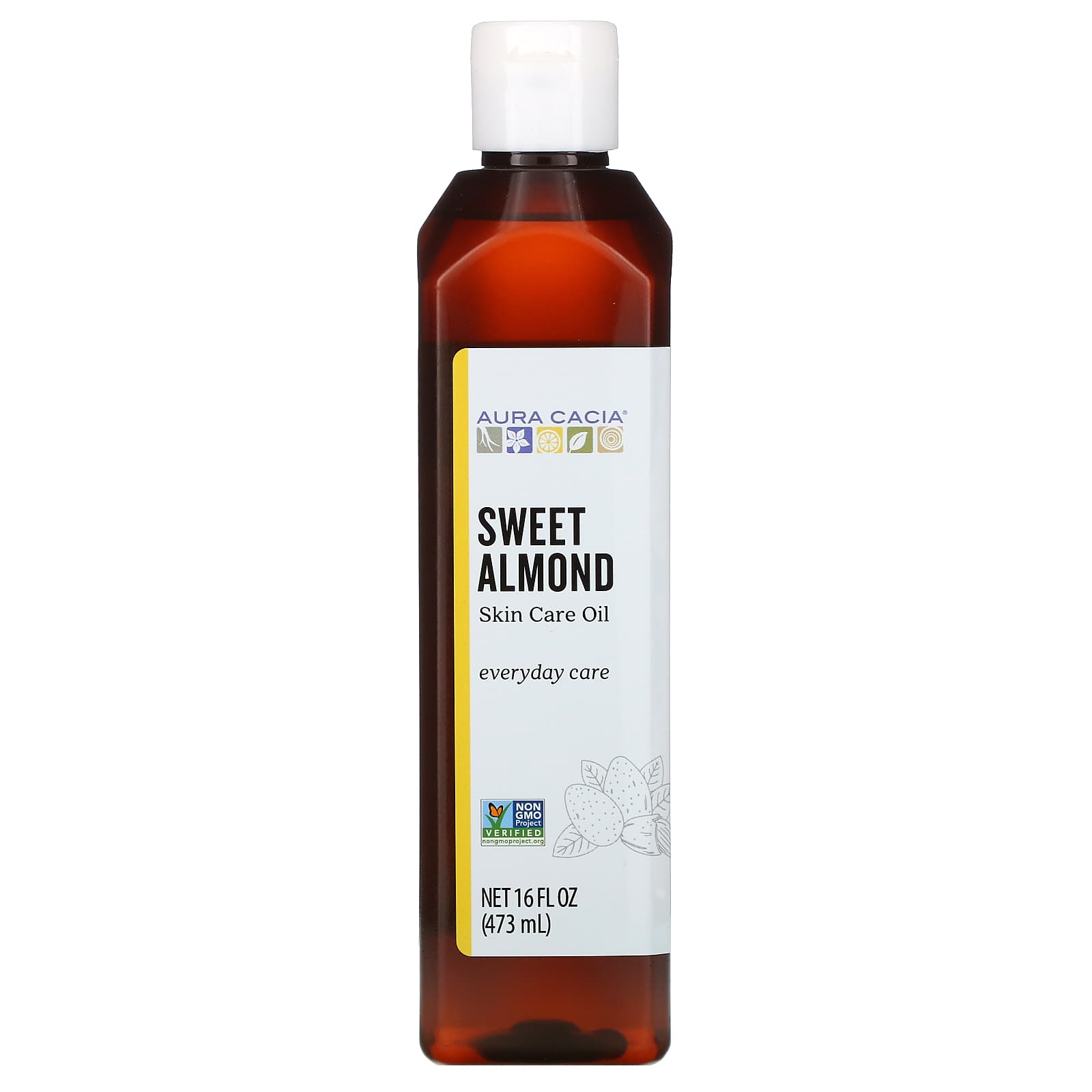 Aura Cacia, スキンケアオイル、スイートアーモンド、473ml（16液量オンス）