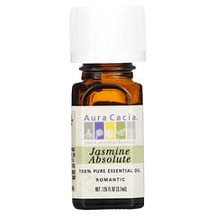 Aura Cacia, 100% Pure Essential Oil, Jasmine Absolute, 0.125 fl oz (3.7 ml)