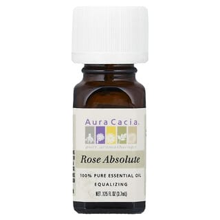 Aura Cacia, 全純精油，玫瑰精油，0.125液盎司（3.7毫升）