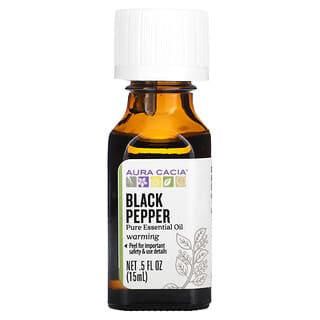 Aura Cacia, чиста ефірна олія, чорний перець, 15 мл (0,5 рідк. унції)