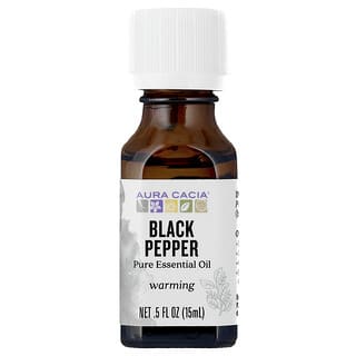 Aura Cacia, Pure Essential Oil, Black Pepper, 0.5 fl oz (15 ml)