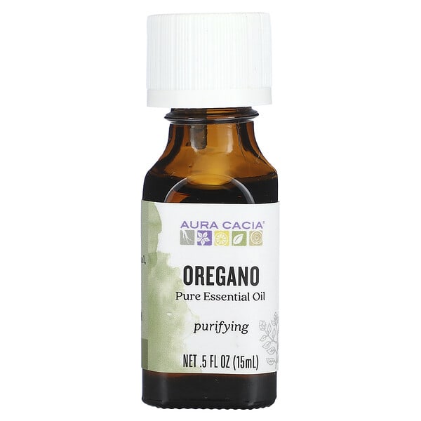 Aura Cacia, ピュアエッセンシャルオイル、オレガノ、15ml（0.5液量オンス）