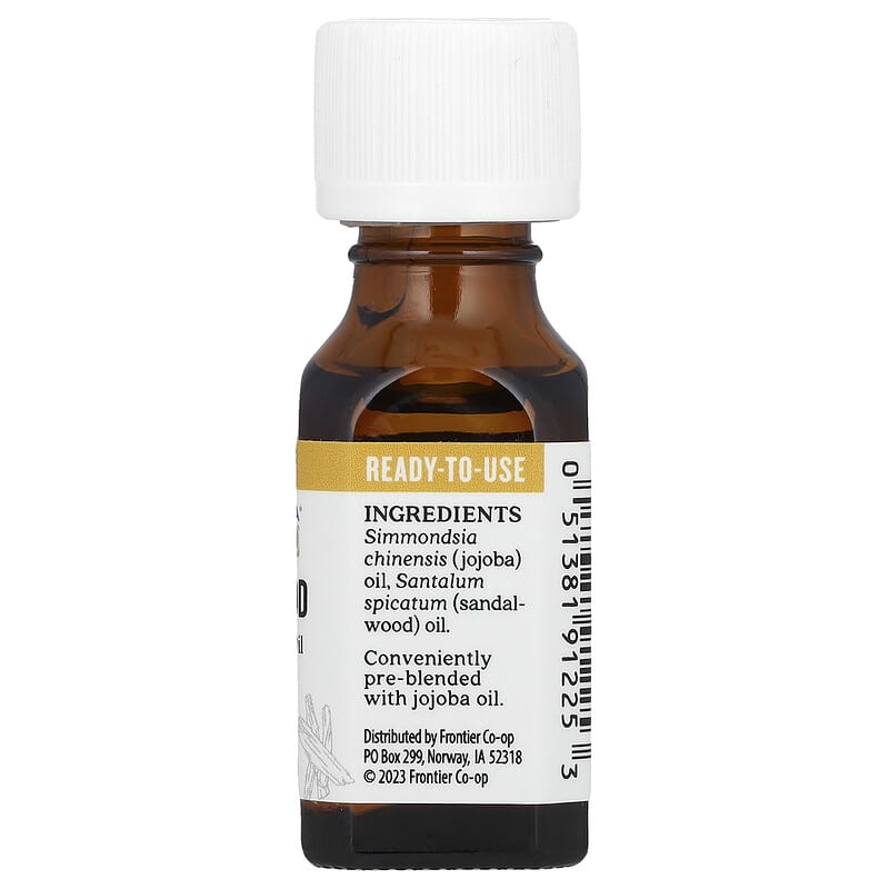 エッセンシャルオイル（15ml×5） Pure Essential Oil in Jojoba Oil, Sandalwood, 0.5 fl oz (15 ml)