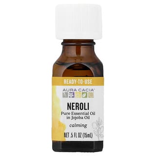 Aura Cacia, Aceite esencial puro en forma de aceite de jojoba, Neroli, 15 ml (0,5 oz. líq.)