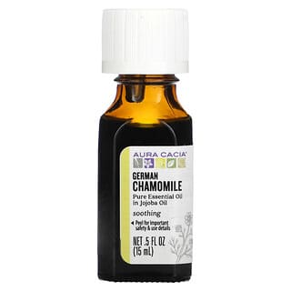Aura Cacia, Pure Essential Oil in Jojoba Oil, German Chamomile, .5 fl oz (15 ml)