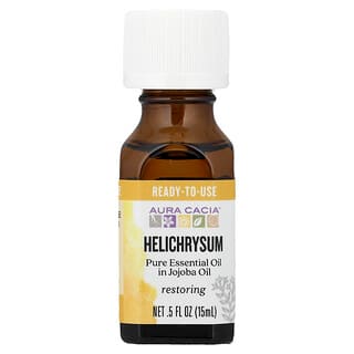 Aura Cacia, Pure Essential Oil in Jojoba Oil, Helichrysum, 0.5 fl oz (15 ml)