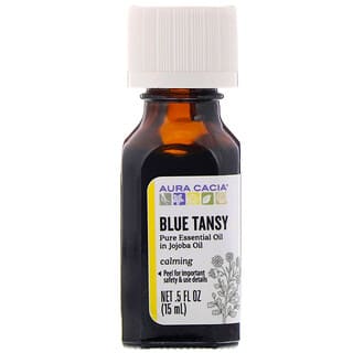Aura Cacia, Aceite esencial puro en aceite de jojoba, tanaceto azul, 15 ml (0,5 oz. líq.)