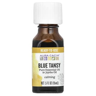Aura Cacia, Aceite esencial puro en aceite de jojoba, tanaceto azul, 15 ml (0,5 oz. líq.)