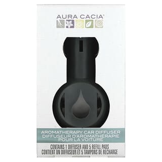 Aura Cacia, Aromatherapy Car Diffuser, 1 Diffuser, 5 Refill Pads