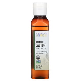 Aura Cacia, Aceite para el cuidado de la piel, Ricino orgánico, 118 ml (4 oz. Líq.)