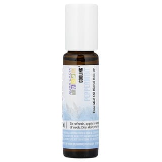 Aura Cacia, Mezcla de aceite esencial, Roll on refrescante, Menta, 0.31 oz (9.2 ml)