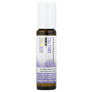 Aura Cacia, Mistura de Óleos Essenciais, Roll-On Relaxante, Pílula Refrescante, 9,2 ml (0,31 fl oz)