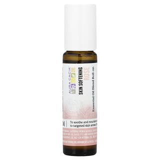 Aura Cacia, Essential Oil Blend, Skin Softening Roll-On, Rose, 0.31 fl oz (9.2 ml)