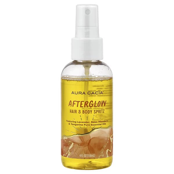 Aura Cacia, 헤어 및 바디 스프리츠, 애프터글로우, 118ml(4fl oz)
