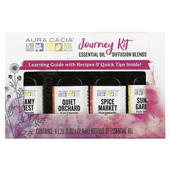 Aura Cacia, Journey Kit, Essential Oil Diffusion Blends, 4 Bottles, 0.25 fl oz (7.4 ml) Each