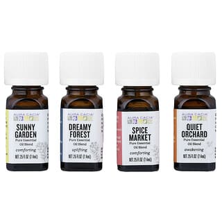 Aura Cacia, Journey Kit, Essential Oil Diffusion Blends, 4 Bottles, 0.25 fl oz (7.4 ml) Each