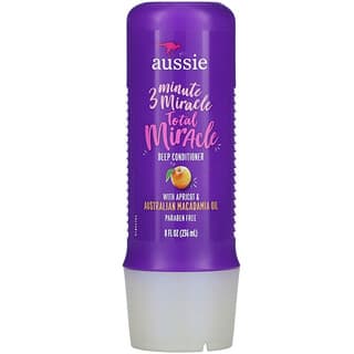 Aussie, 3 Minute Miracle, кондиционер для глубокого ухода Total Miracle, с маслом абрикоса и австралийской макадамии, 236 мл (8 жидк. Унций)