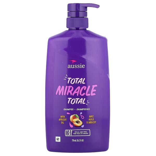 Aussie, 토탈 미라클, 살구나무 오일 함유 샴푸, 모든 모발용, 778ml(26.2fl oz)