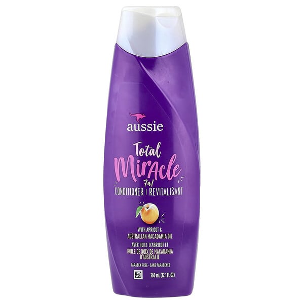 Aussie, 토탈 미라클, 7n 1 컨디셔너, 살구 및 호주 마카다미아 오일 함유, 360ml(12.1fl oz)