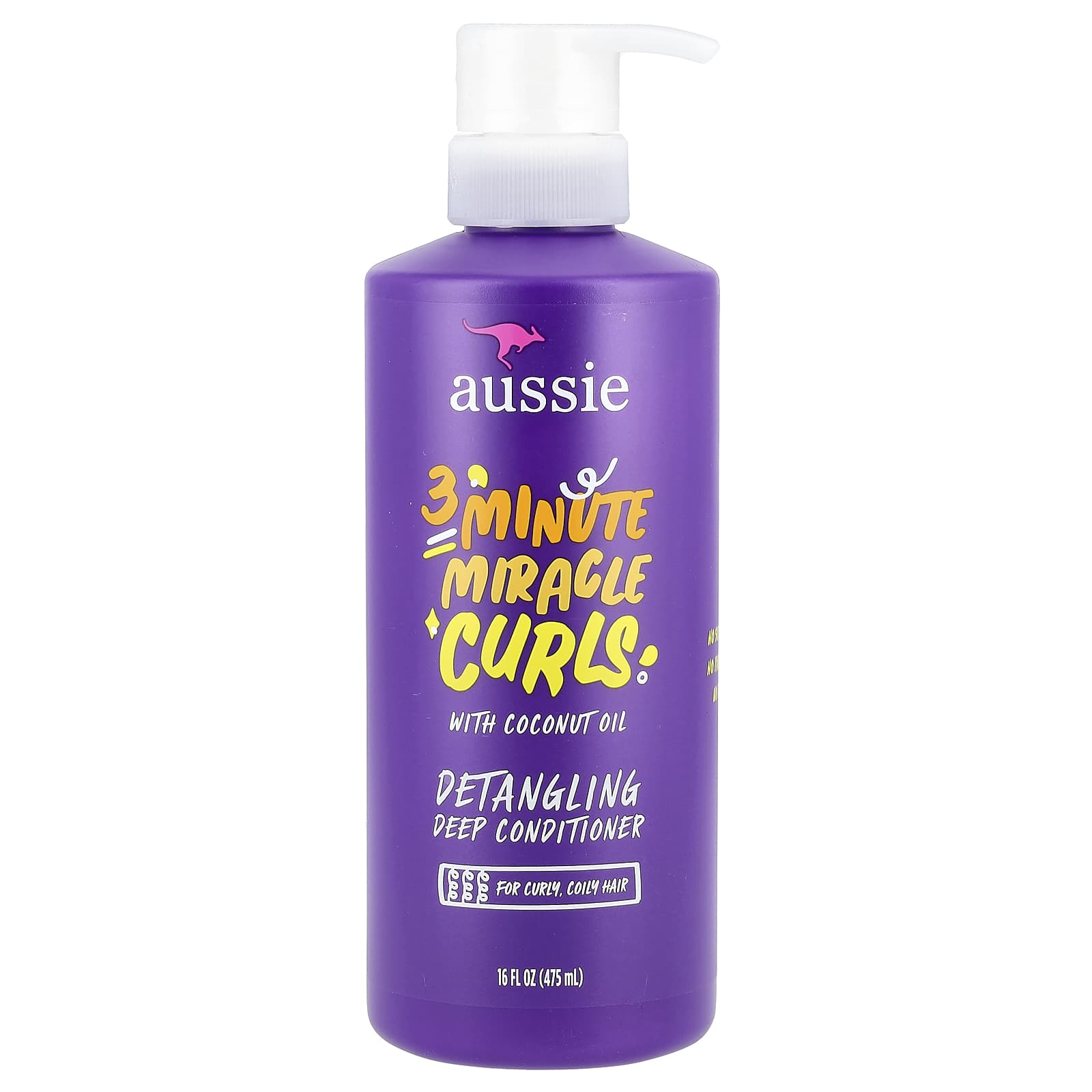 Aussie, 3 Minute Miracle Curls, Detangling Głęboka odżywka, z kokosem