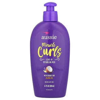 Aussie, Miracle Curls, незмивне молочко для розчісування локонів, з кокосом і олією жожоба, 200 мл (6,7 рідк. унції)