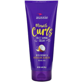 Aussie, Miracle Curls, Crème anti-frisottis, Huile de noix de coco et de jojoba australienne, 193 g