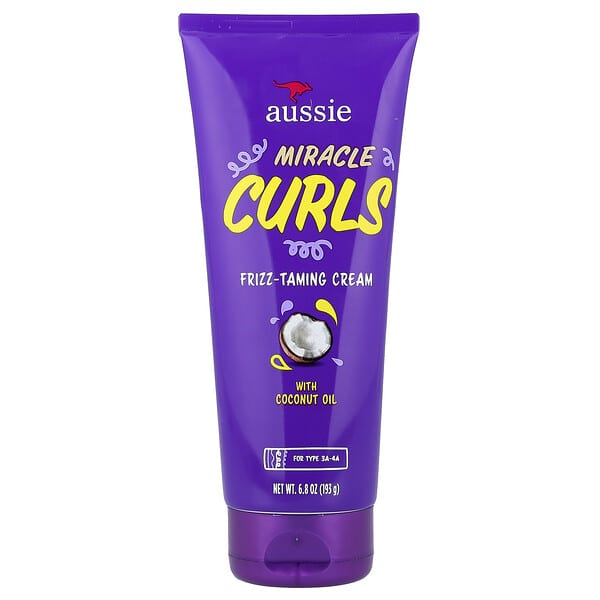 Aussie, 미라클 컬, 부스스함 방지 크림, 코코넛오일 함유, 193g(6.8oz)